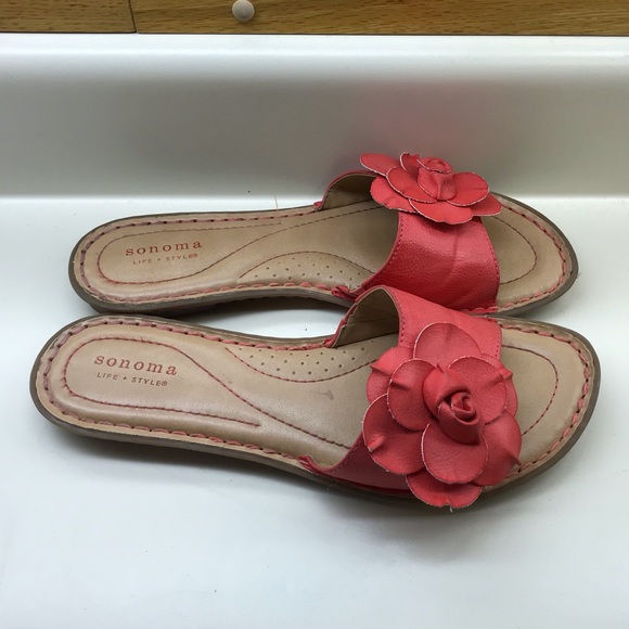Coral leather sandals - Picture 2 of 3